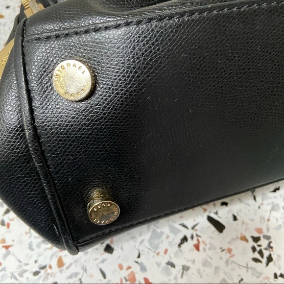 MICHAEL KORS Reese Saffiano Leather Designer Satchel With Metal Logo Charm - Picture 10 of 16